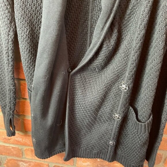 Lululemon Post Practice Cardigan Knit Sweater Pockets Snap Oversized Top Black S - Picture 13 of 15